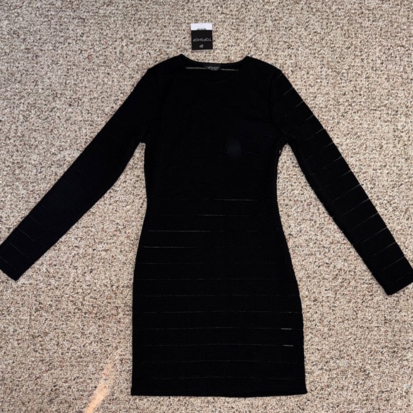 Topshop Sleek Black Long Sleeve Dress - Picture 5 of 8